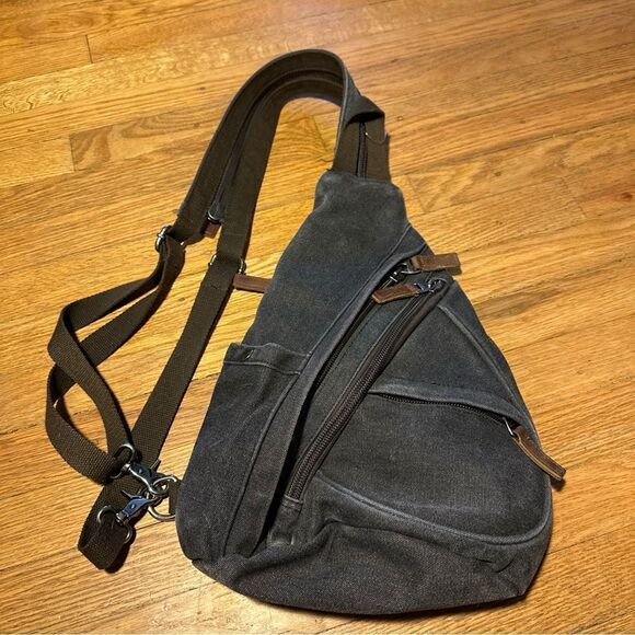 C2bN created to be noticed heavy canvas sling bag unisex - Picture 1 of 9